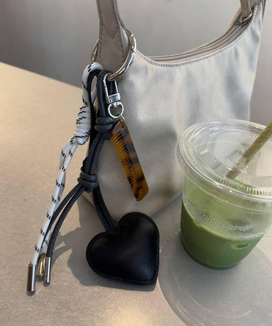 愛心皮革鑰匙掛件