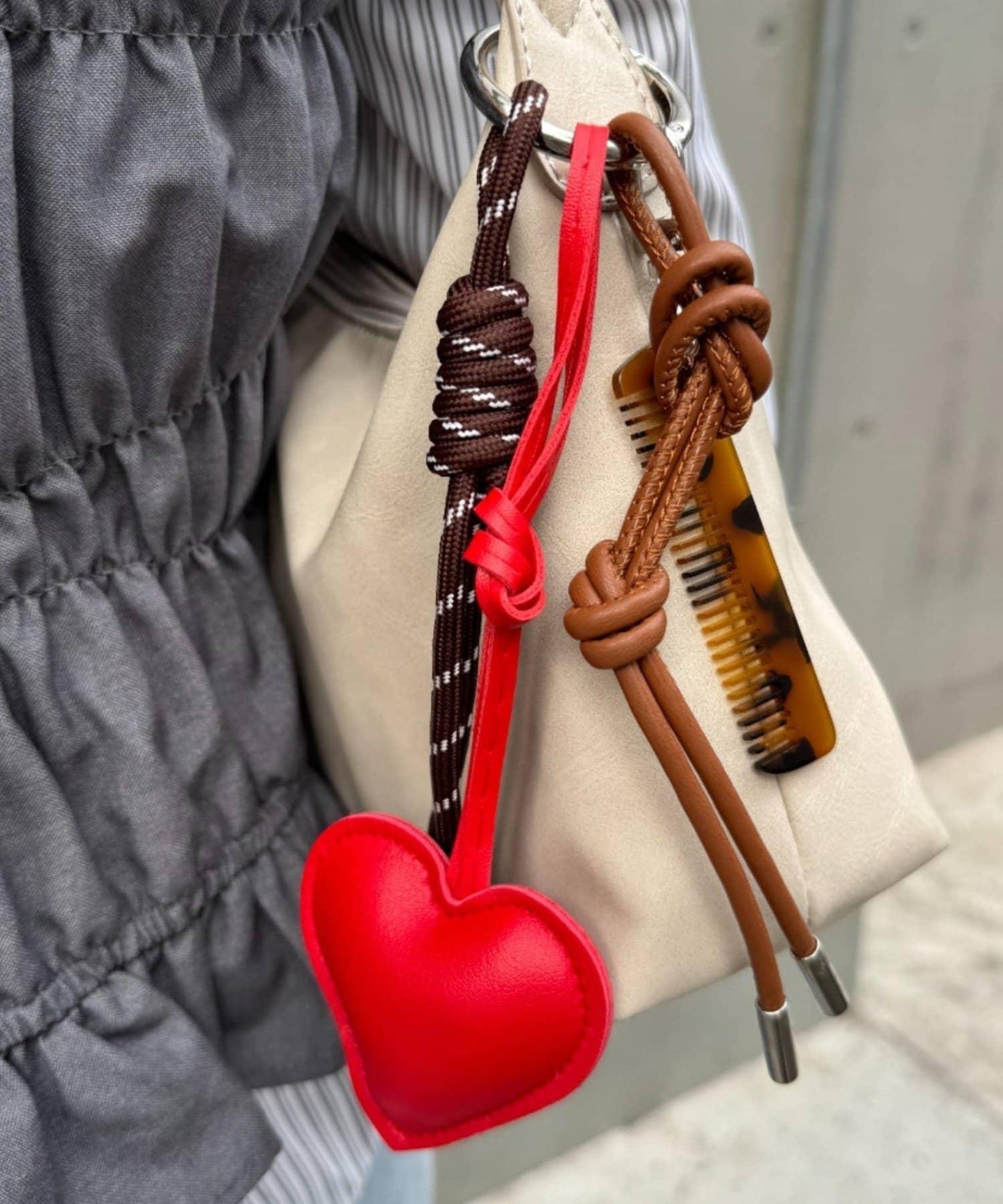 愛心皮革鑰匙掛件