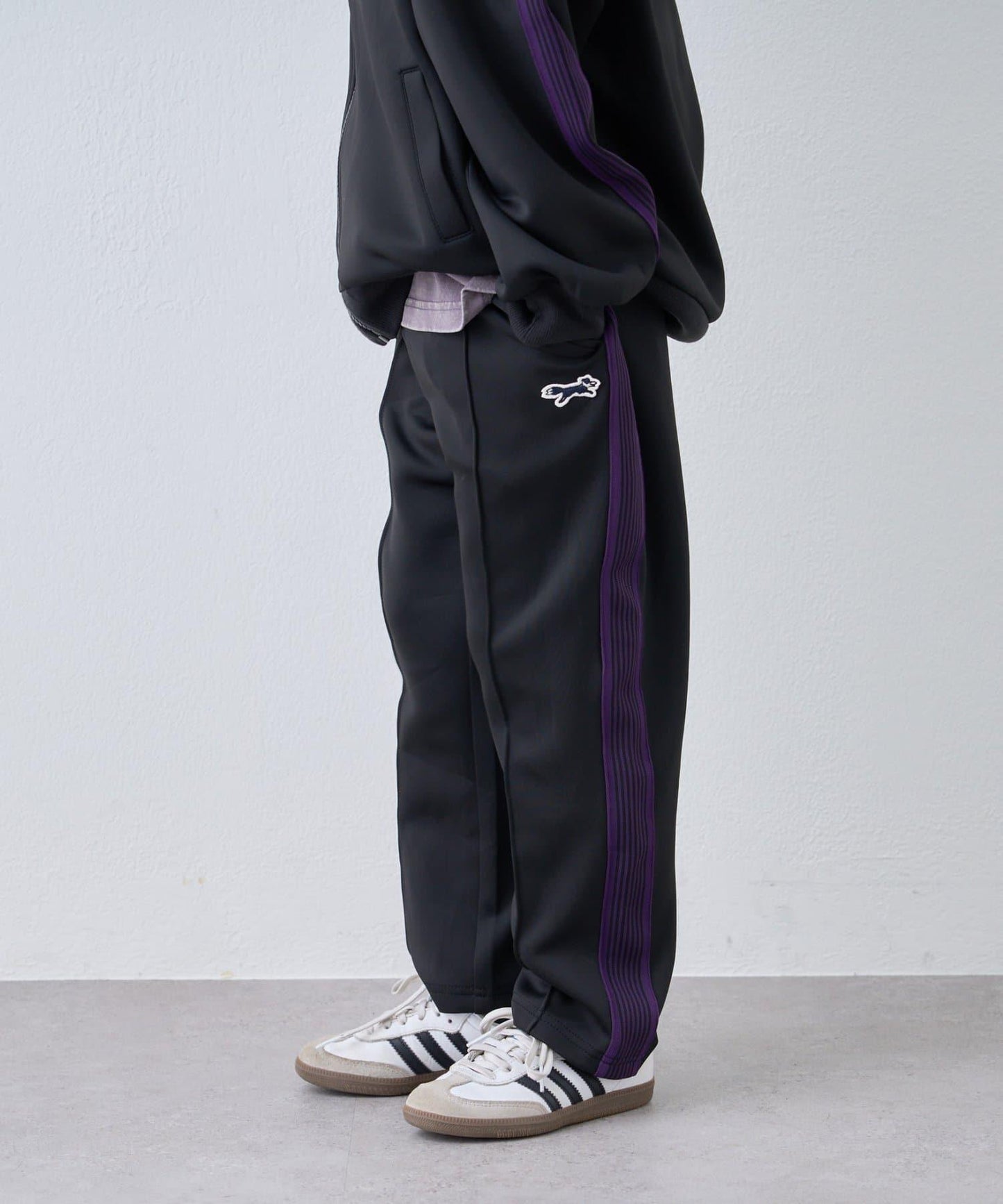 【KIDS】【FOX×TYPY】彈力針織拼接運動長褲