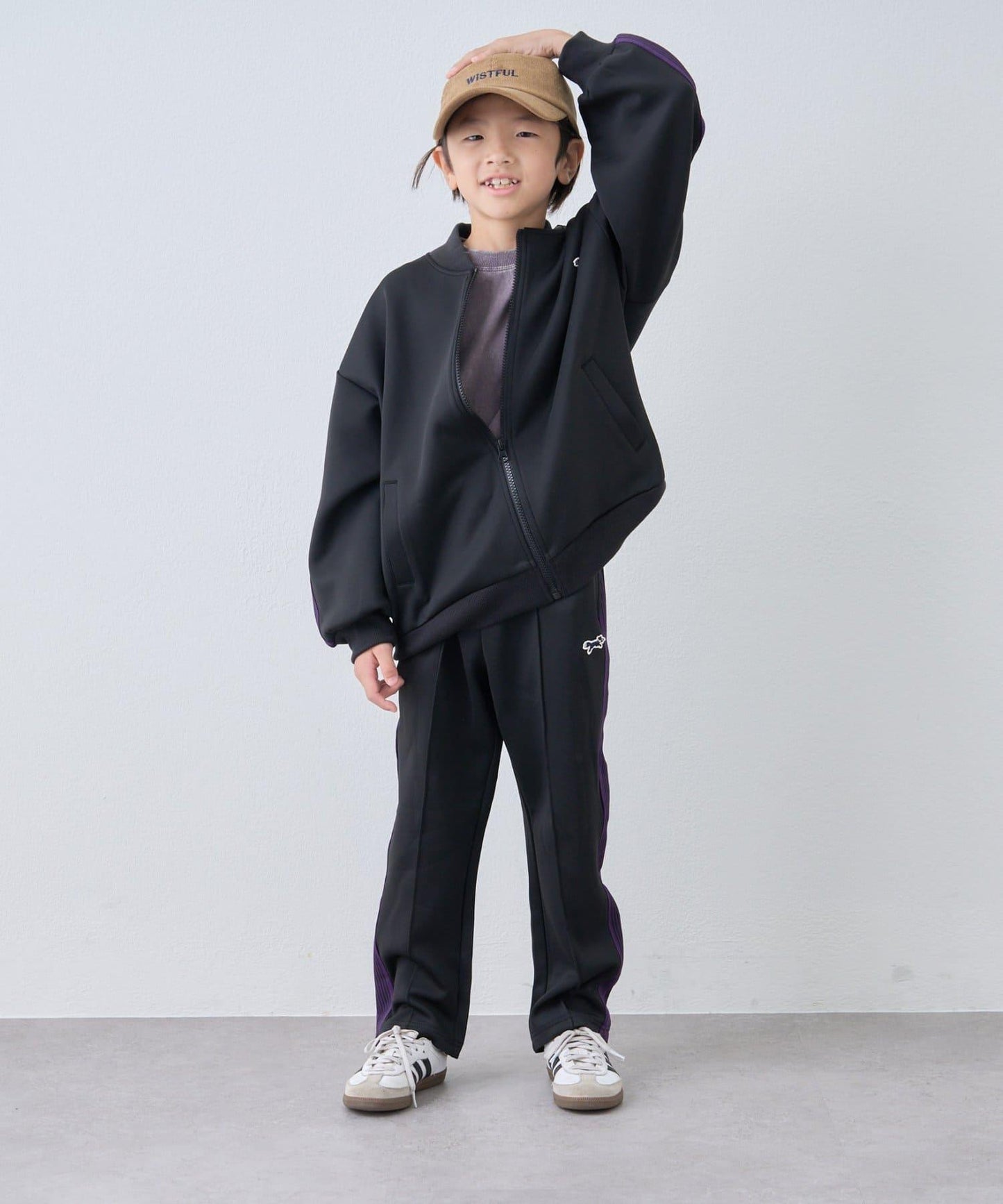 【KIDS】【FOX×TYPY】彈力針織拼接運動長褲