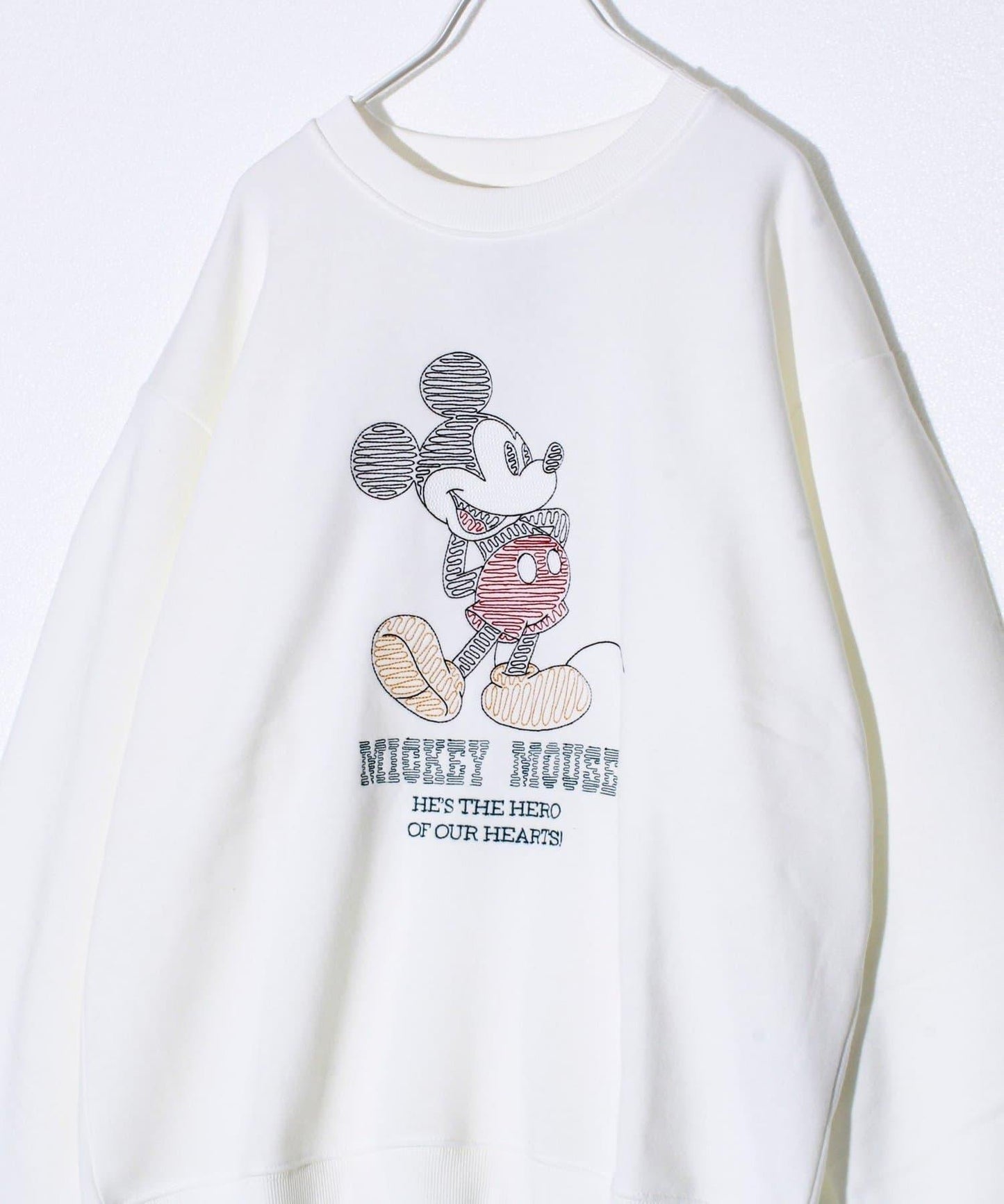 【米奇】UNISEX 貼布繡&植絨&橫向刺繡 加絨衛衣