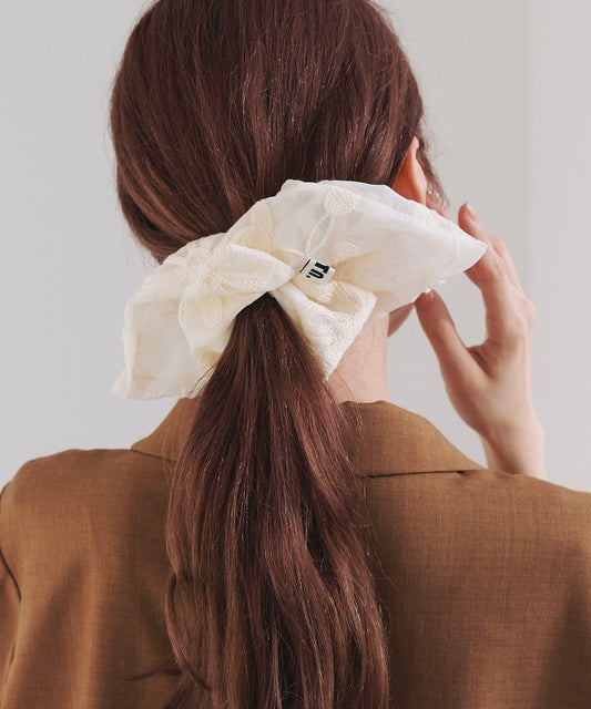 【fiw.】方形花卉蕾絲髮圈