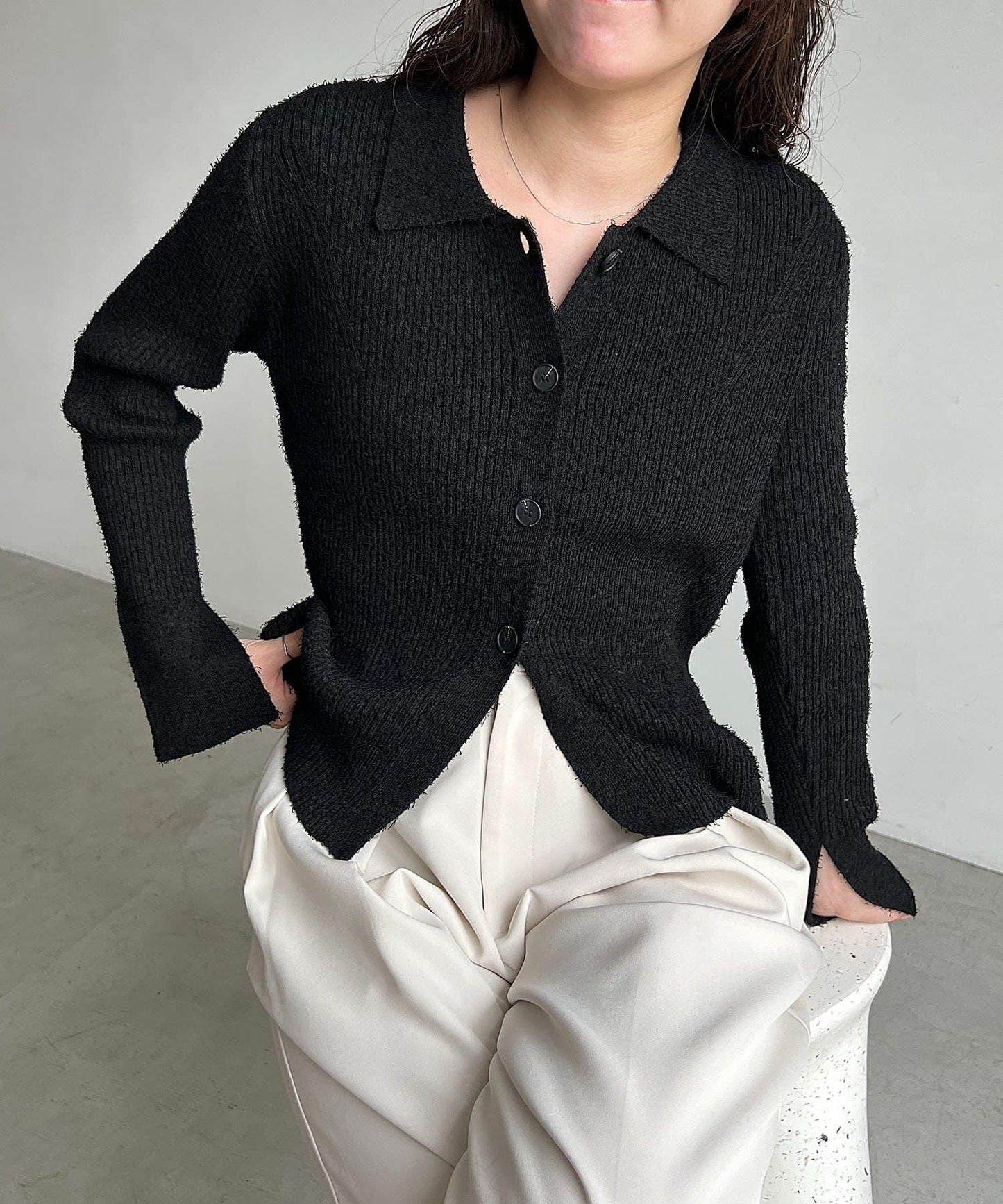 鬍鬚圖案針織衫