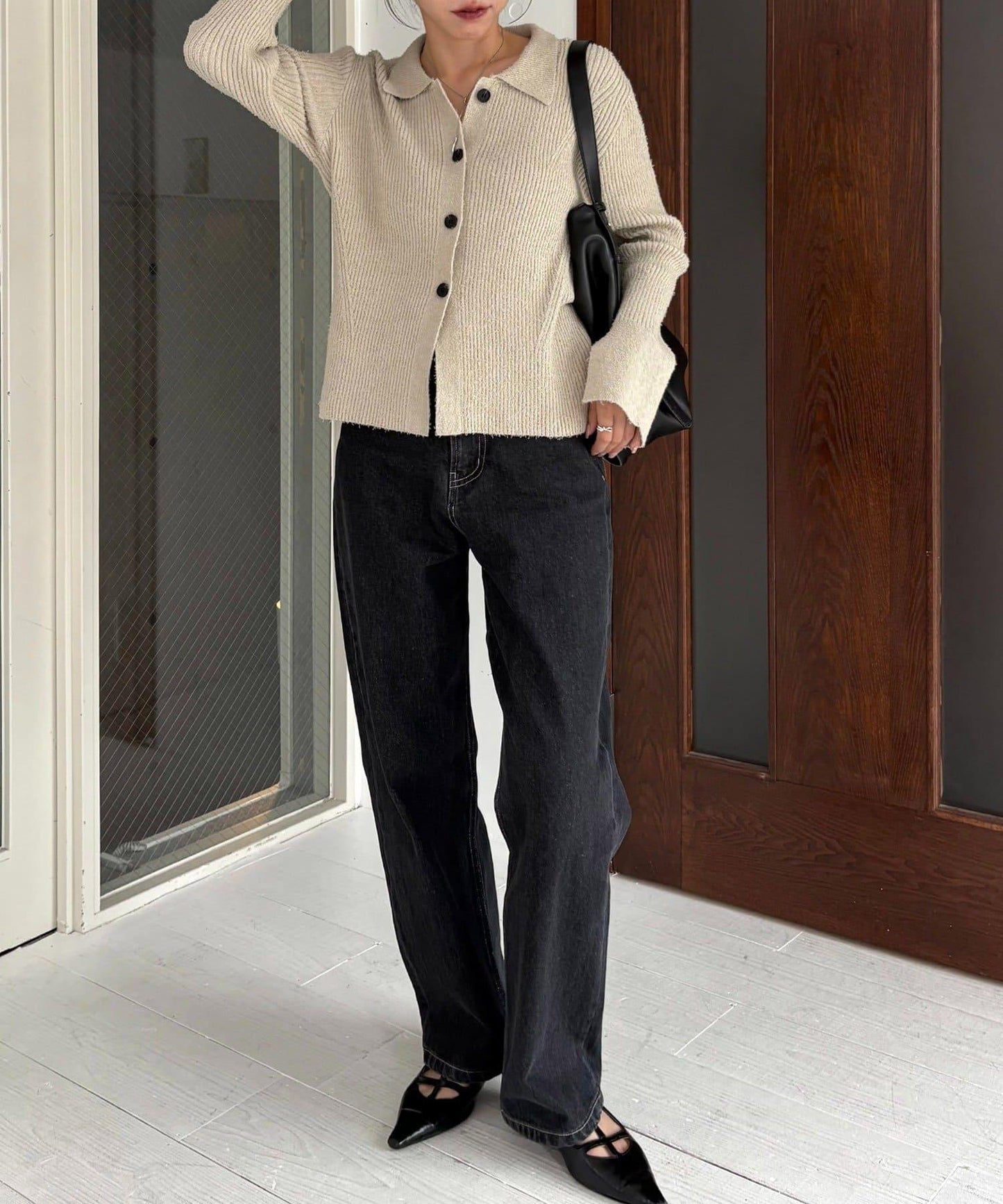 鬍鬚圖案針織衫