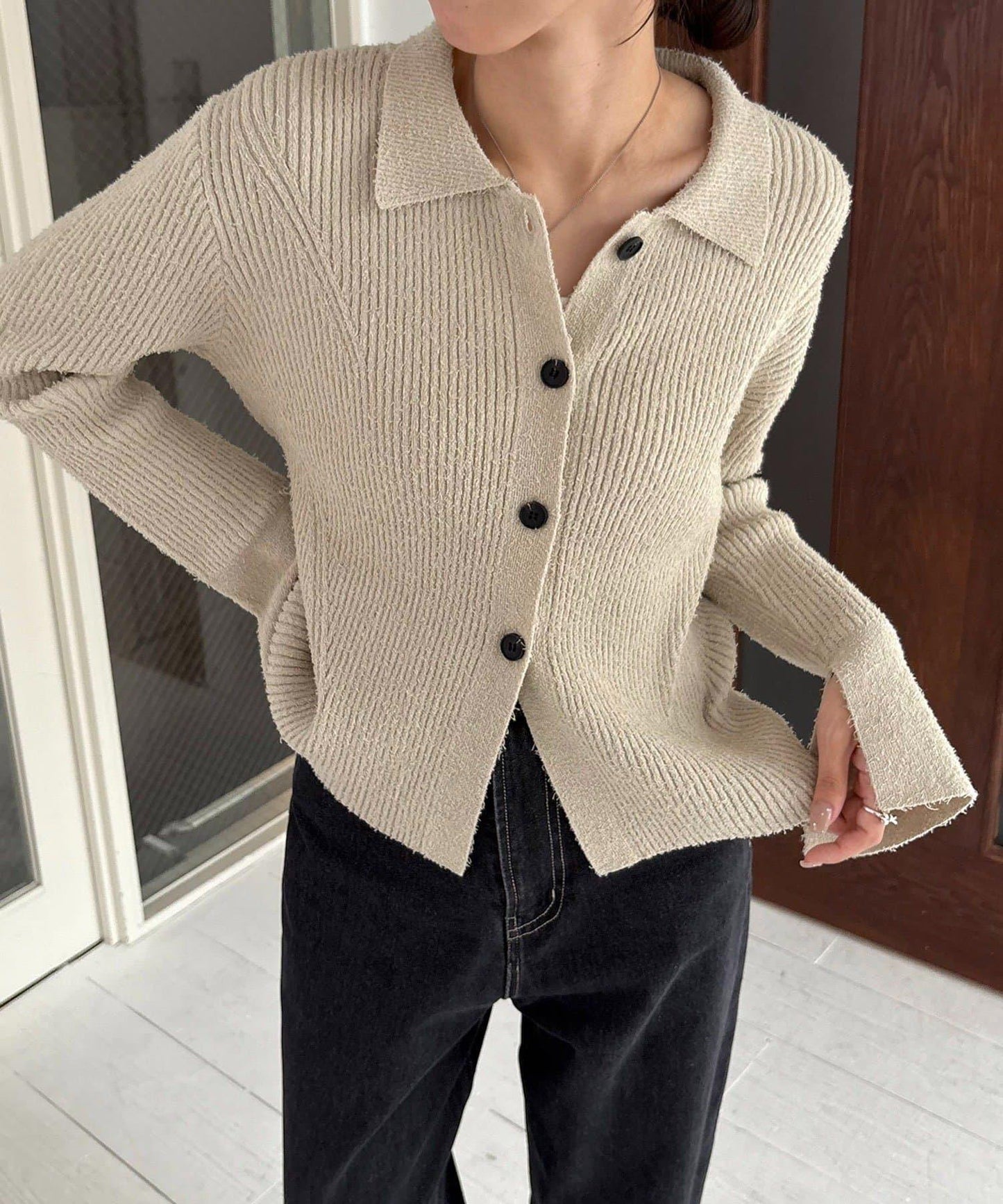 鬍鬚圖案針織衫