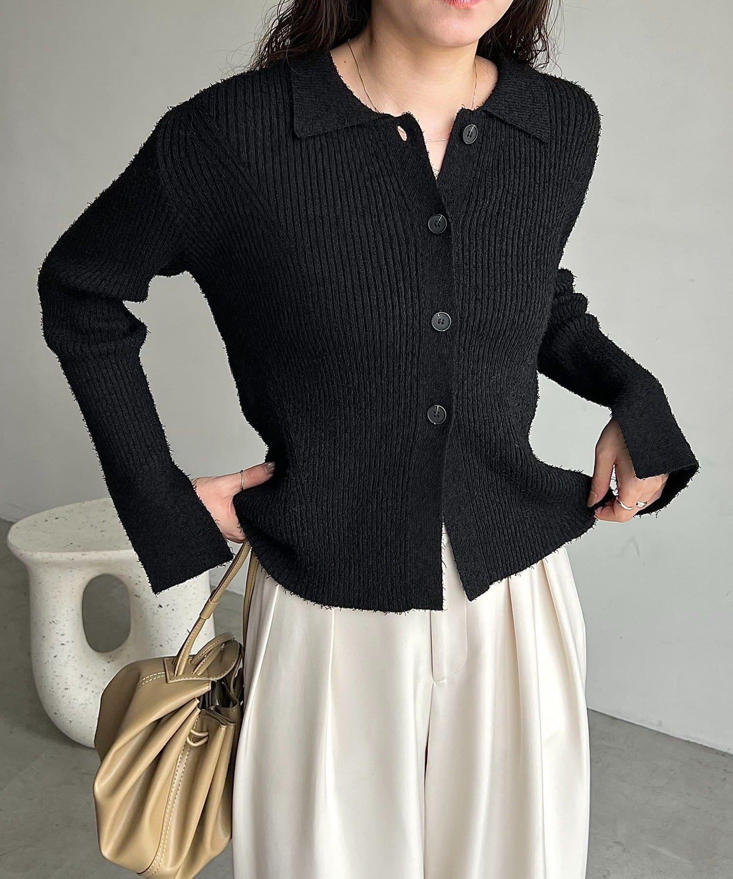 鬍鬚圖案針織衫