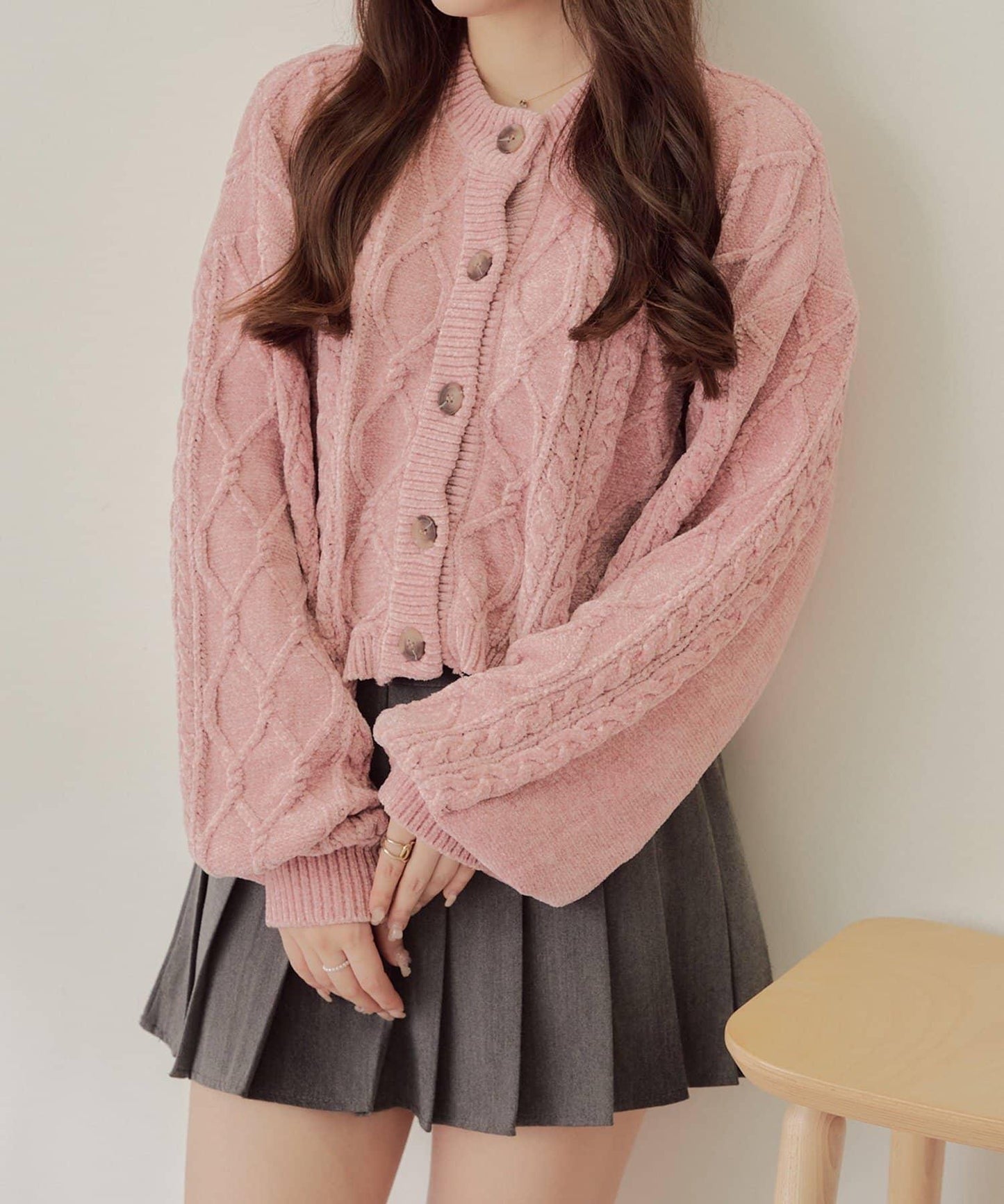 平價系列♡【RMAF】兩用毛絨麻花針織衫