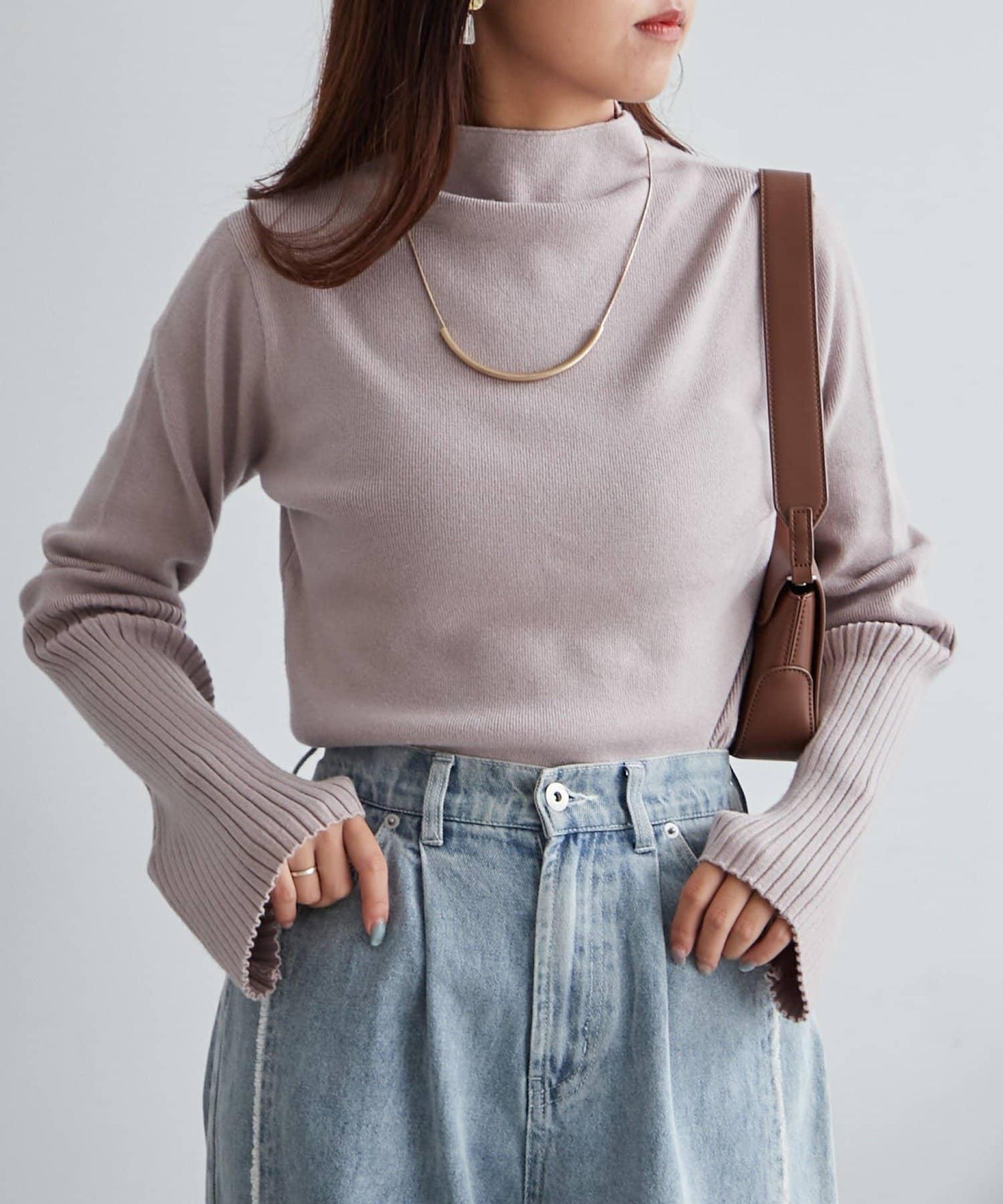 【RMAF】喇叭袖高領針織衫