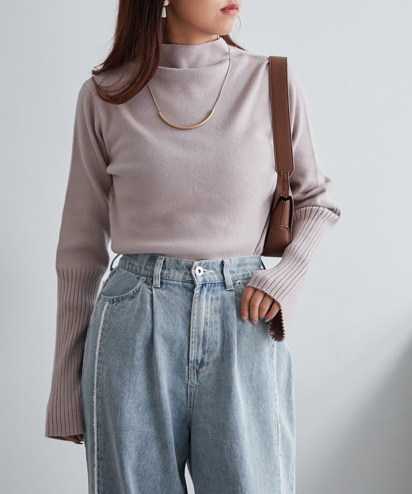 【RMAF】喇叭袖高領針織衫