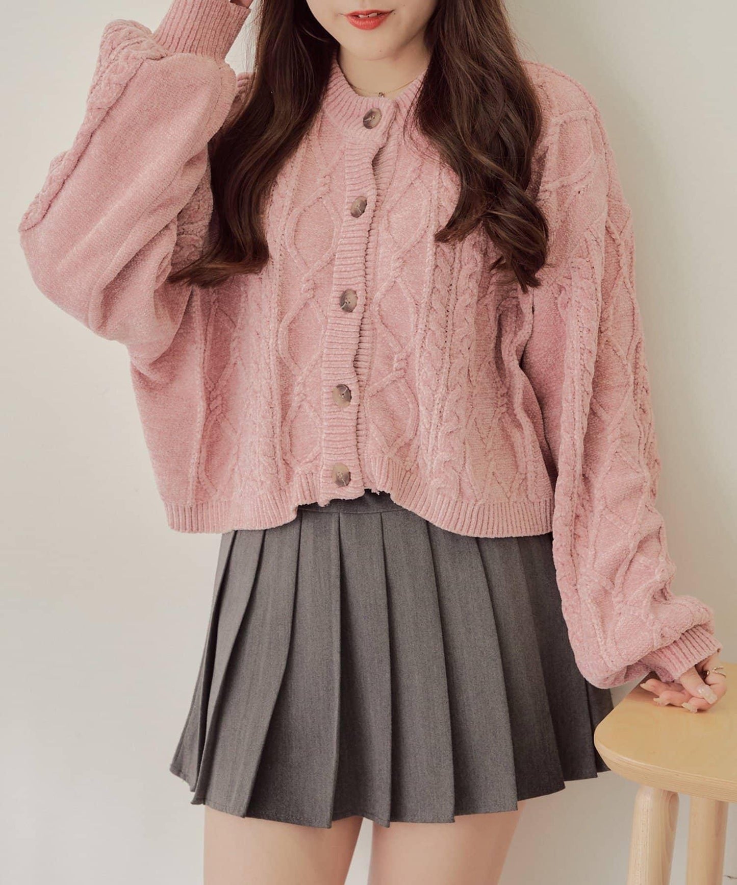 平價系列♡【RMAF】兩用毛絨麻花針織衫