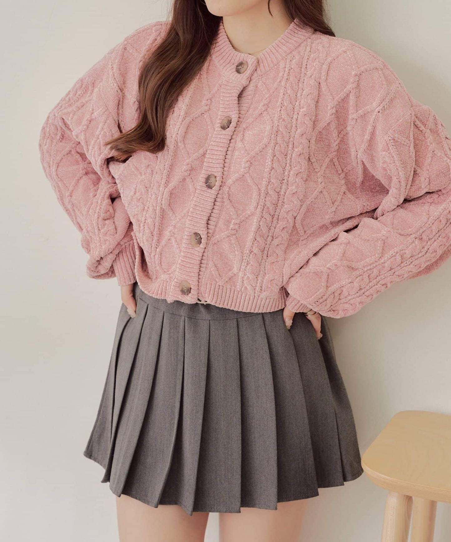 平價系列♡【RMAF】兩用毛絨麻花針織衫