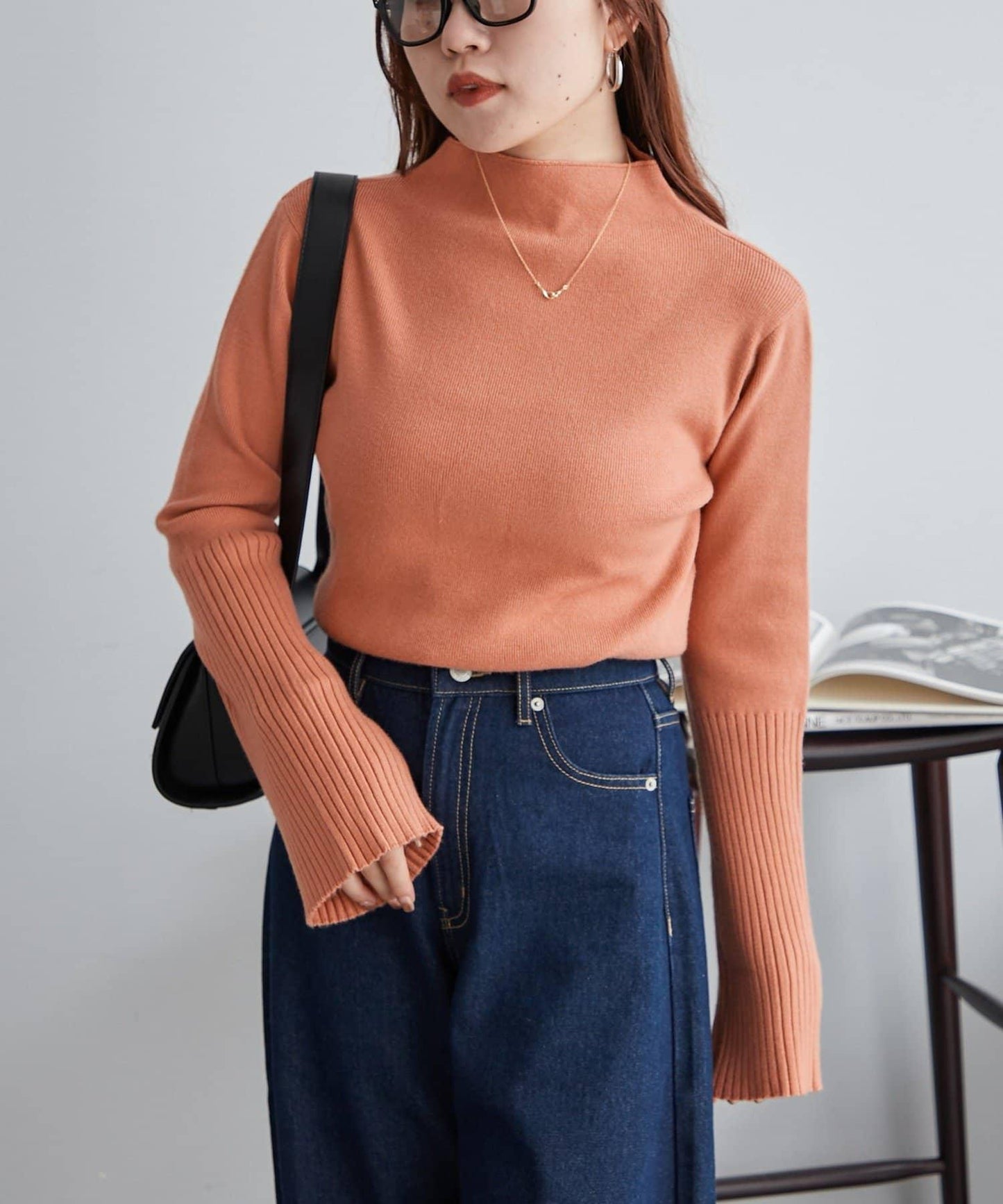 【RMAF】喇叭袖高領針織衫