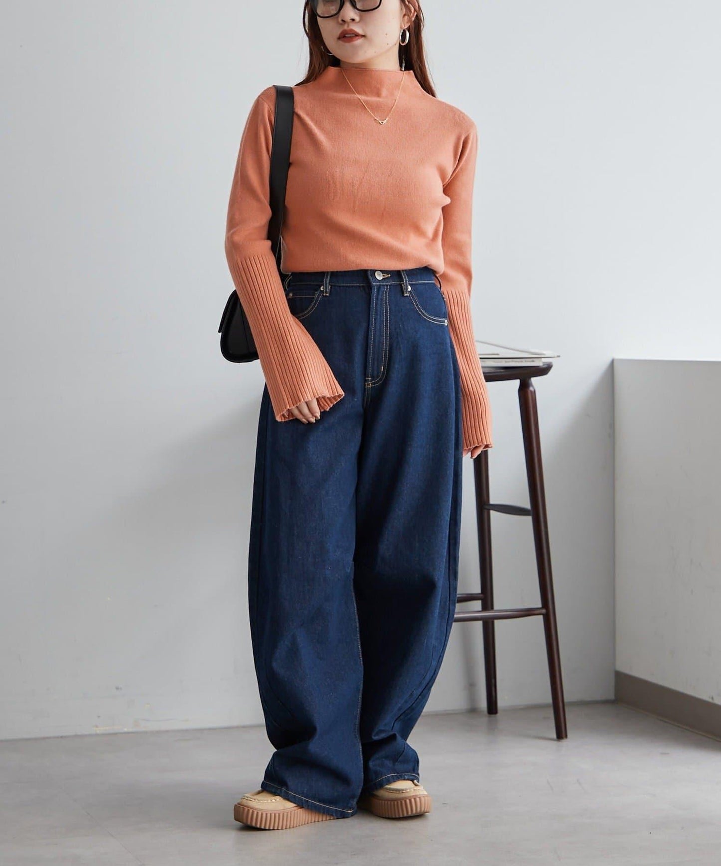 【RMAF】喇叭袖高領針織衫