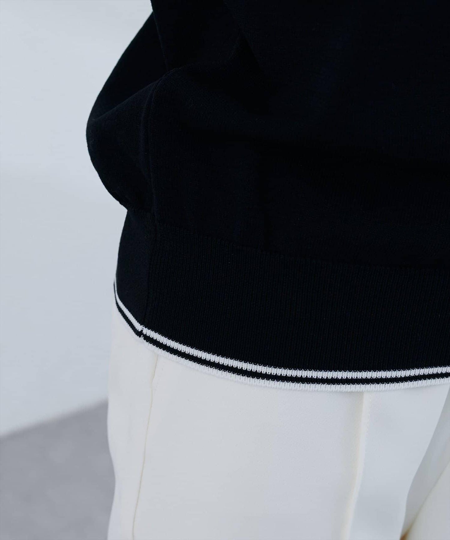 【natural couture】帶領配色條紋針織衫