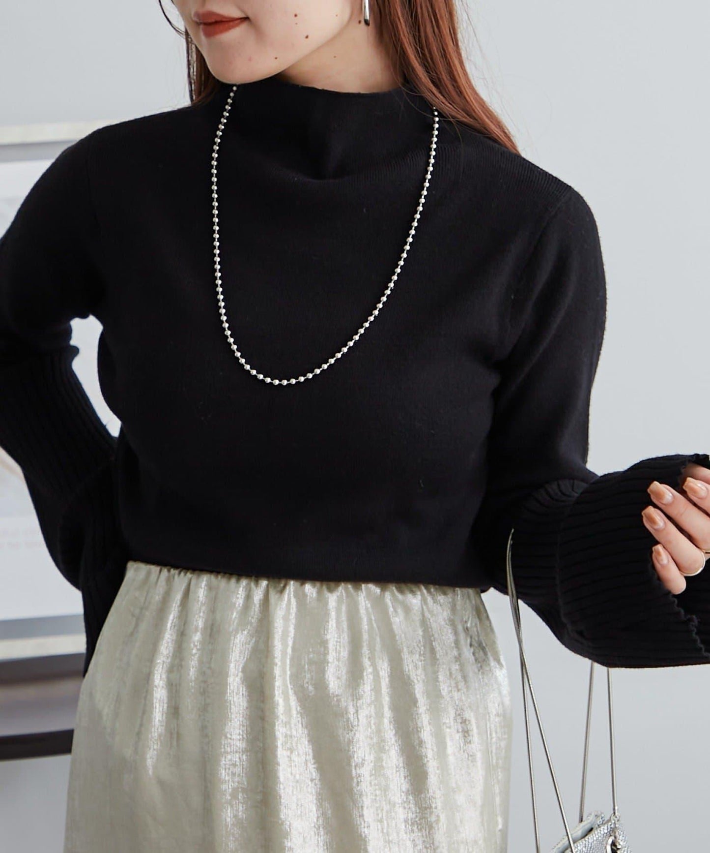 【RMAF】喇叭袖高領針織衫