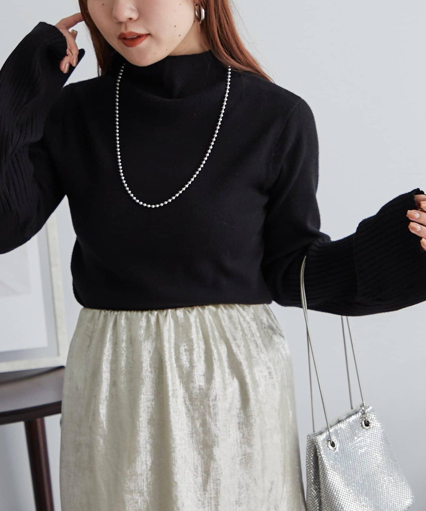 【RMAF】喇叭袖高領針織衫