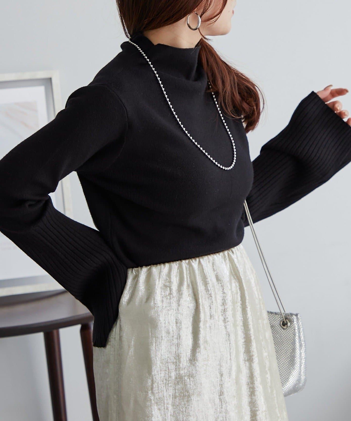 【RMAF】喇叭袖高領針織衫