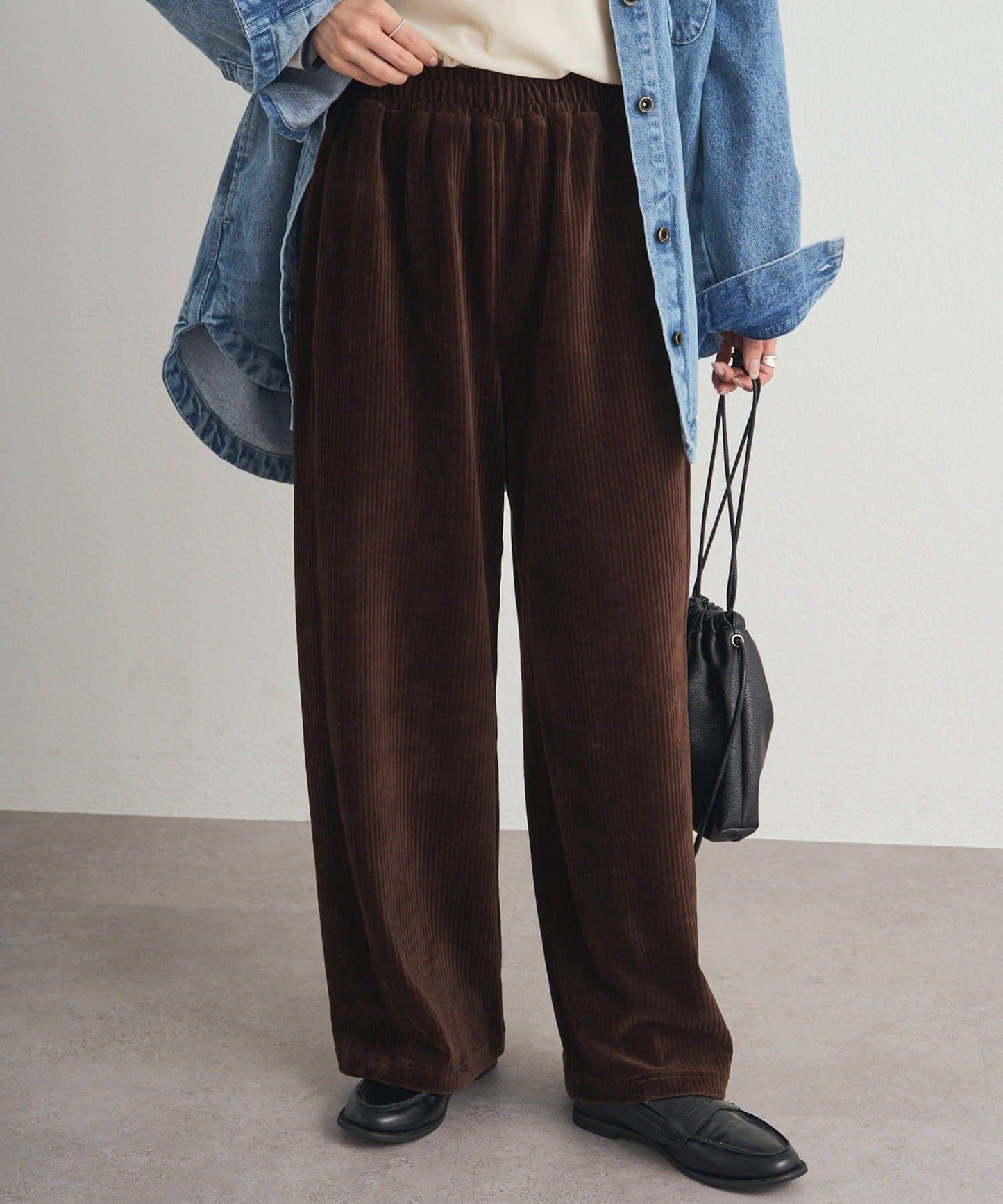 彈力燈芯絨休閒褲