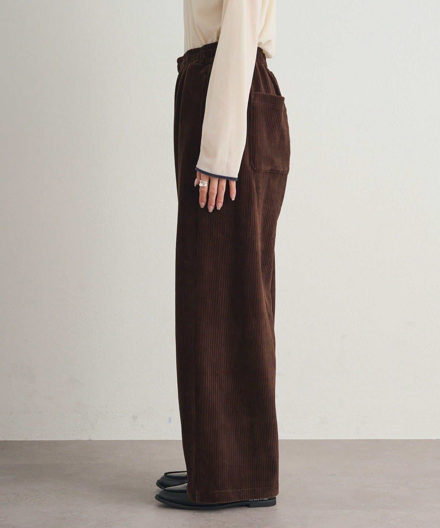 彈力燈芯絨休閒褲