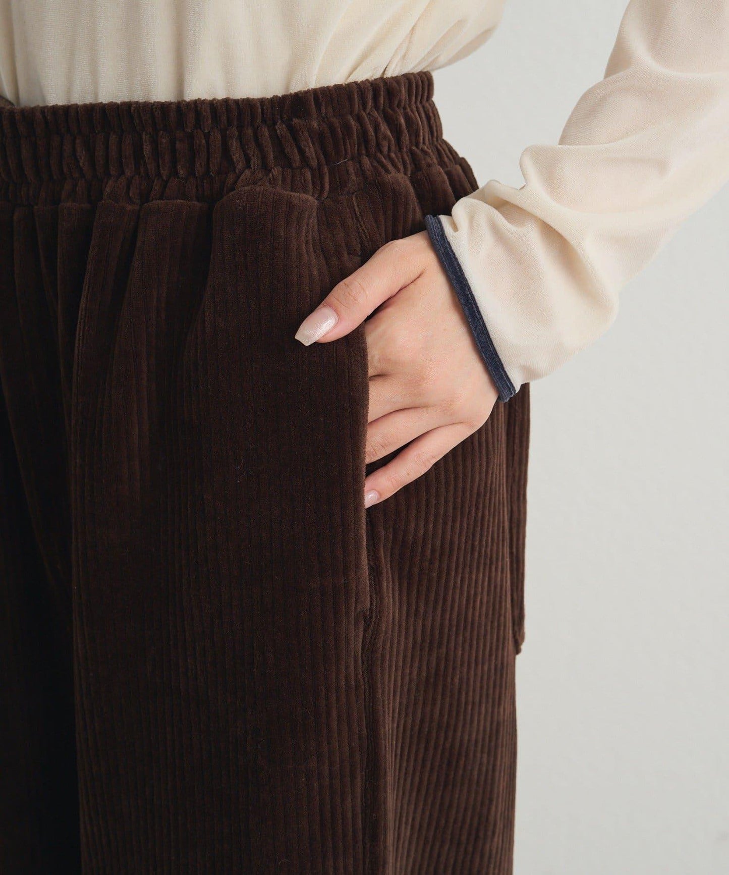 彈力燈芯絨休閒褲