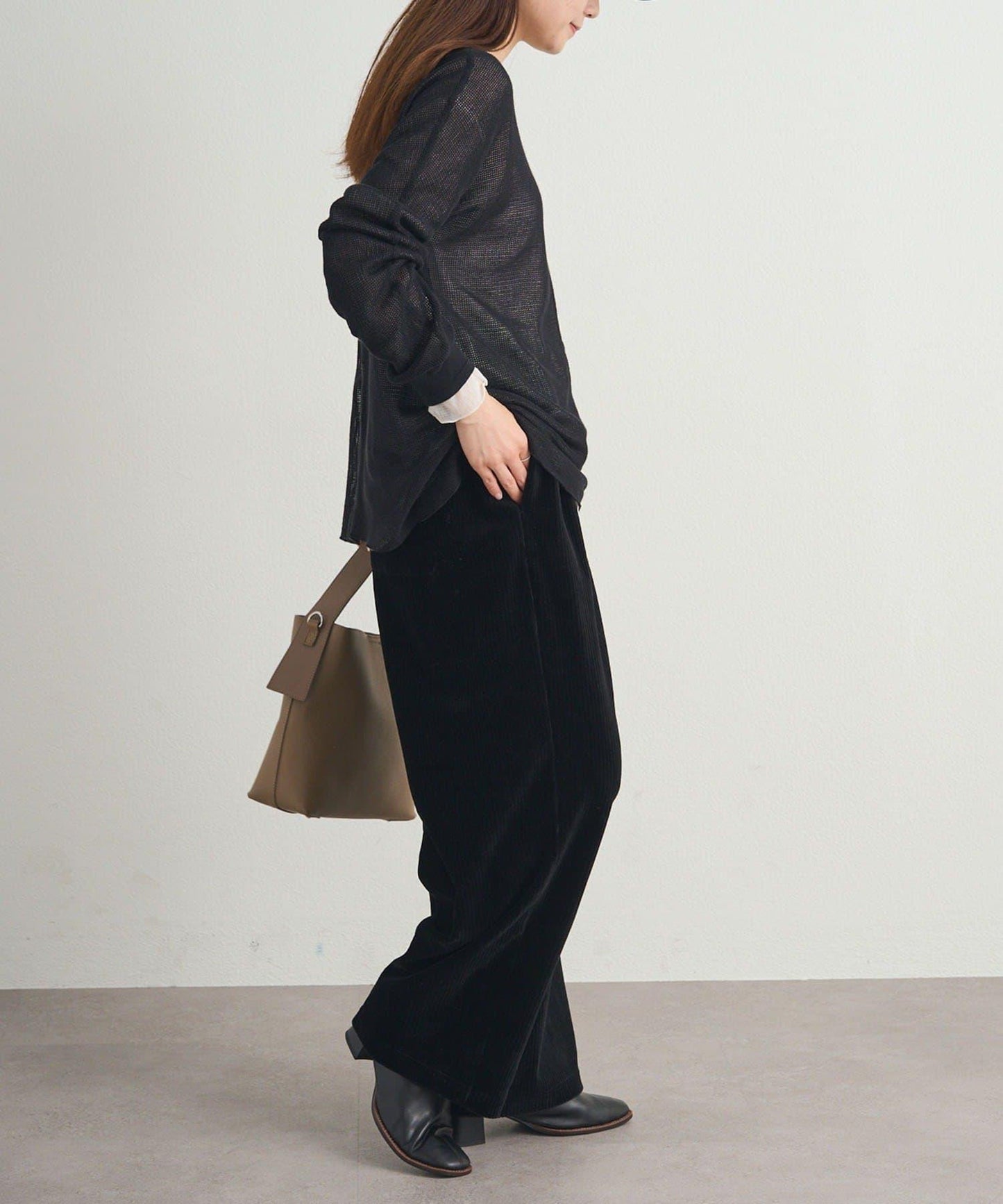 彈力燈芯絨休閒褲