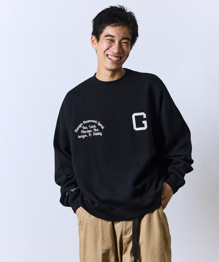 寬鬆版棒球服設計圓領衛衣 / 背部印花