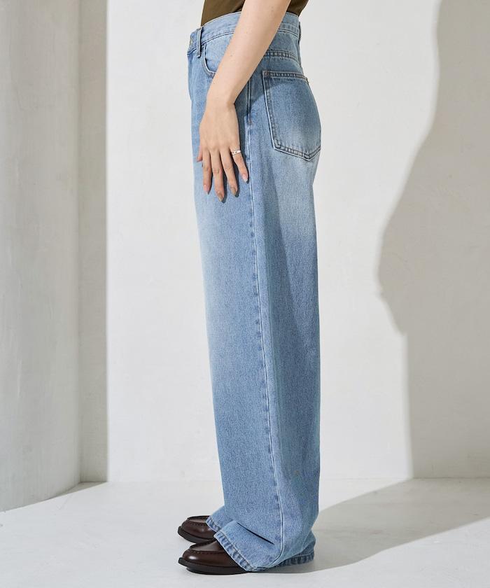 直筒寬鬆牛仔褲