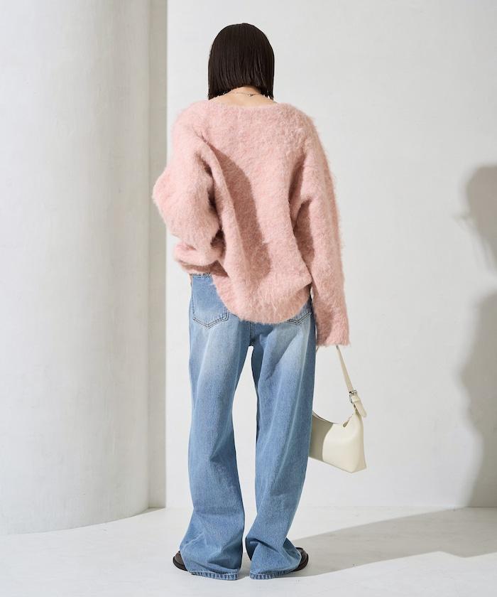 直筒寬鬆牛仔褲