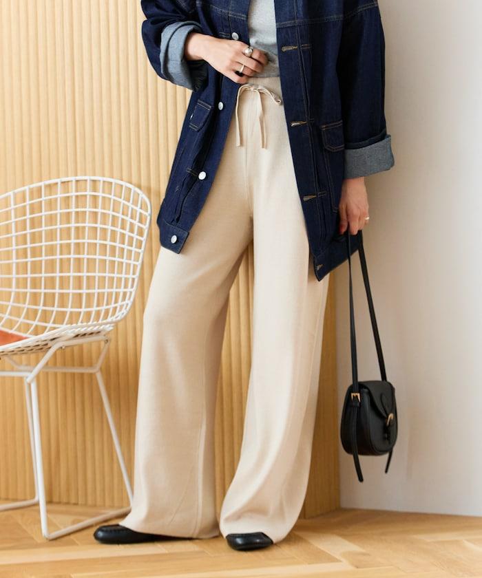 針織寬鬆休閒褲