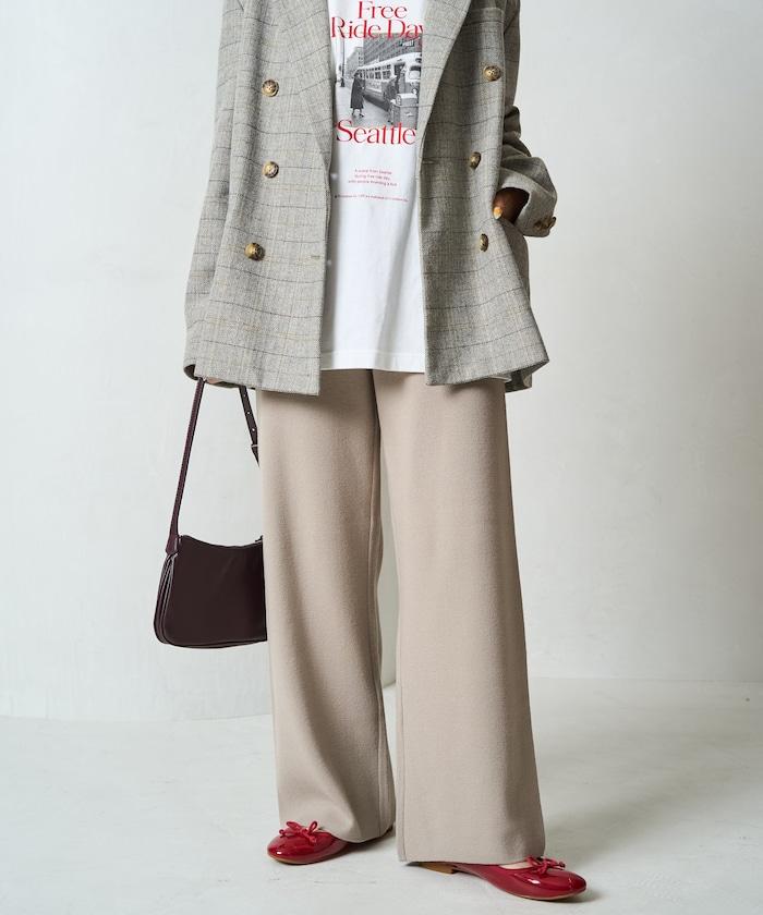 針織寬鬆休閒褲