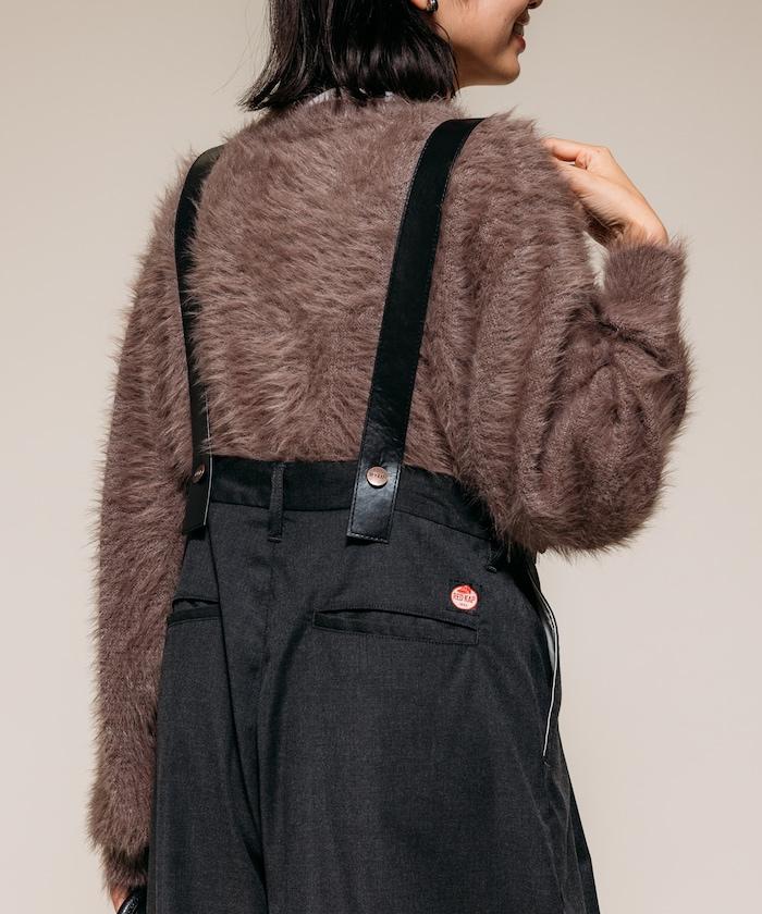 TR可拆卸揹帶寬鬆雙褶西裝長褲