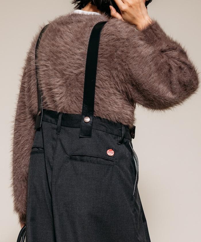 TR可拆卸揹帶寬鬆雙褶西裝長褲