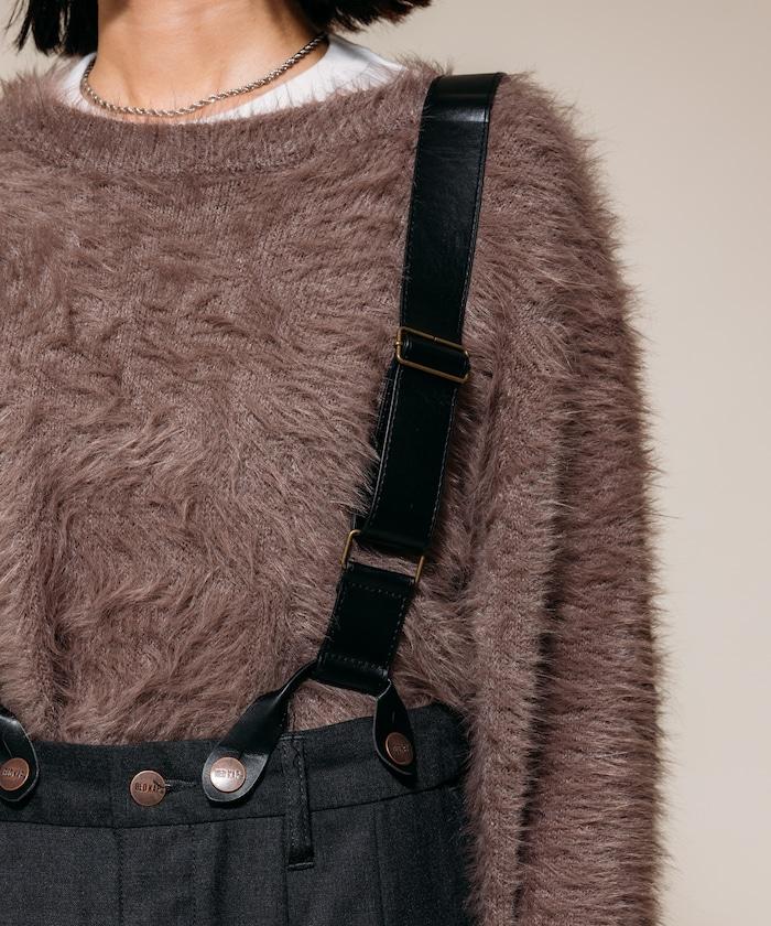 TR可拆卸揹帶寬鬆雙褶西裝長褲