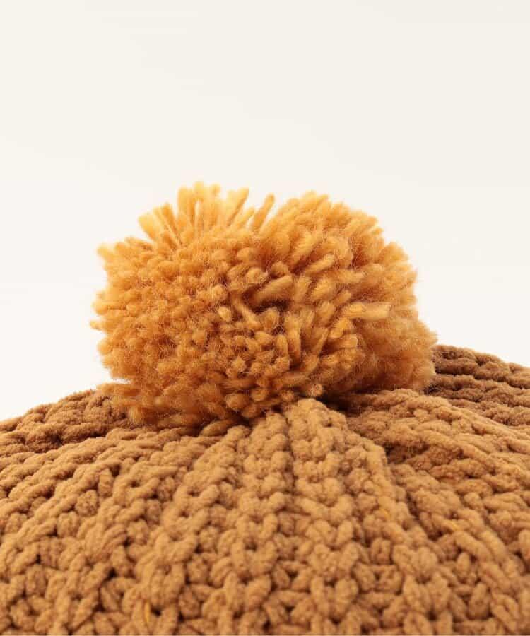 帶梵天裝飾毛線貝雷帽