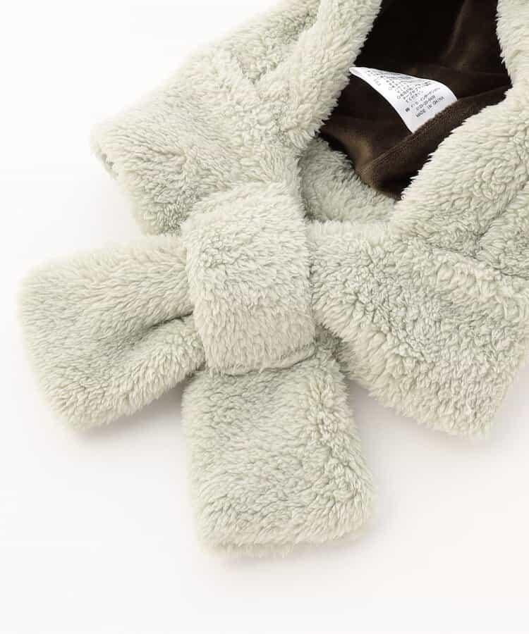 動物絨毛連帽圍巾