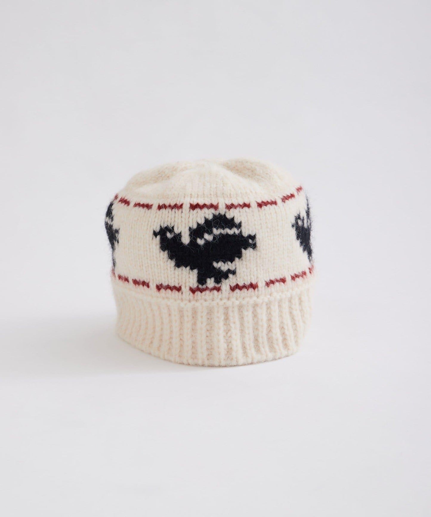 鳥紋提花針織帽