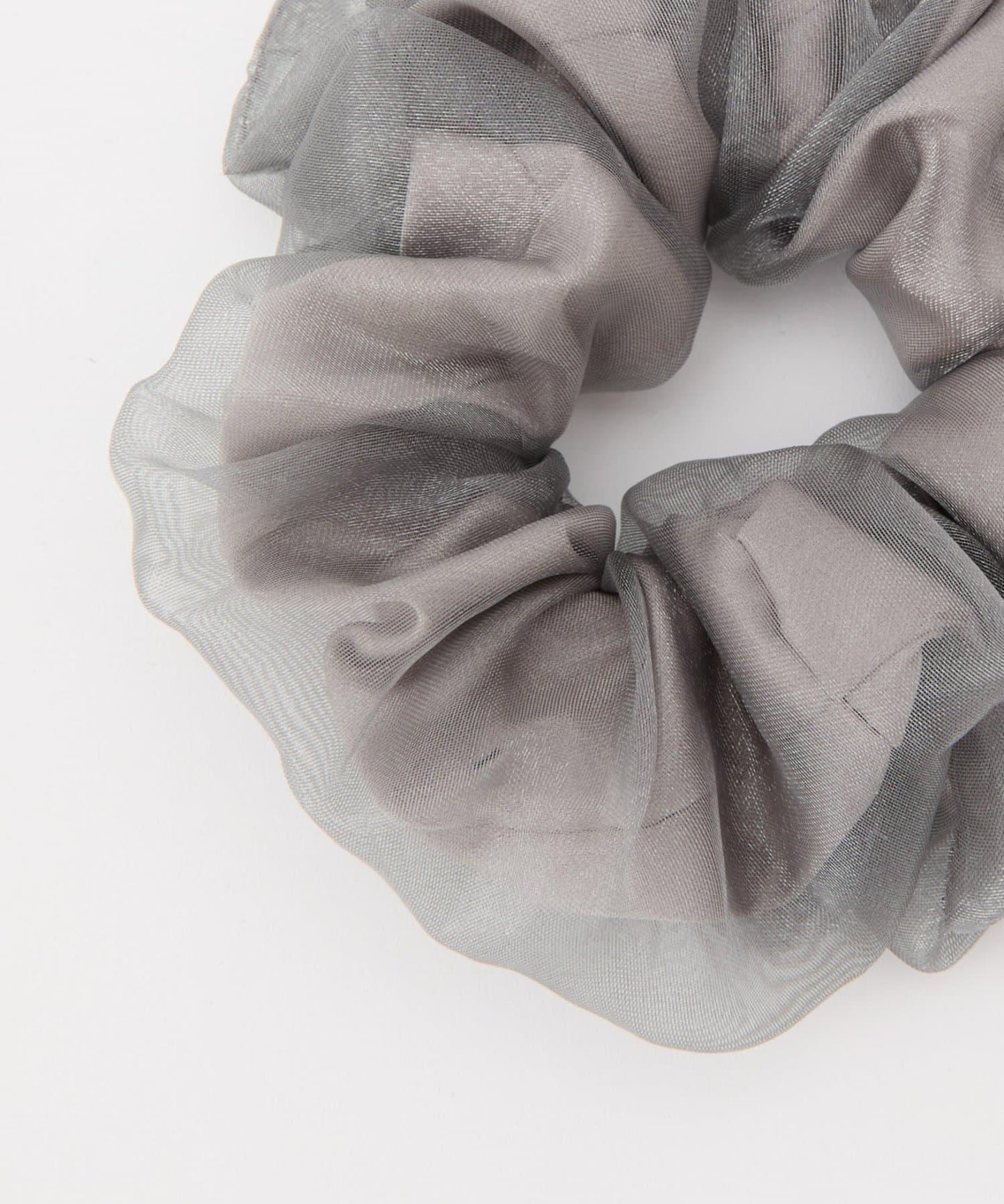 緞面拼接網紗層疊髮圈