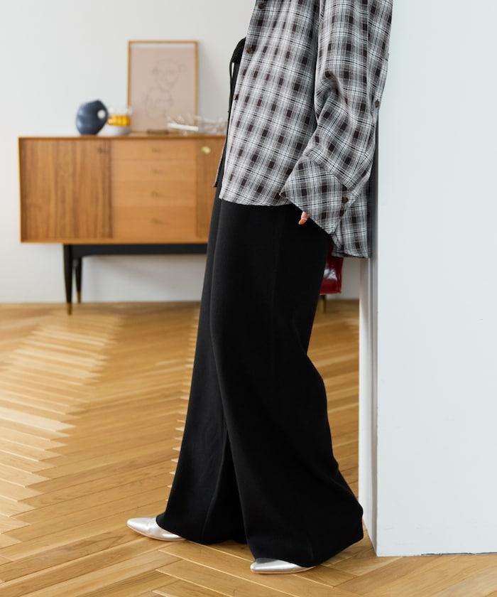 針織寬鬆休閒褲