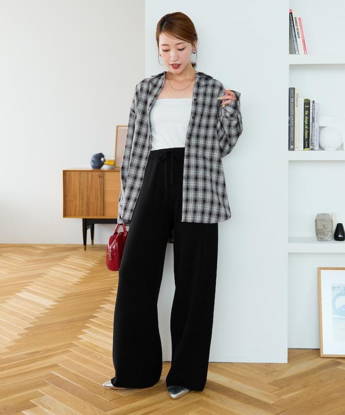 針織寬鬆休閒褲