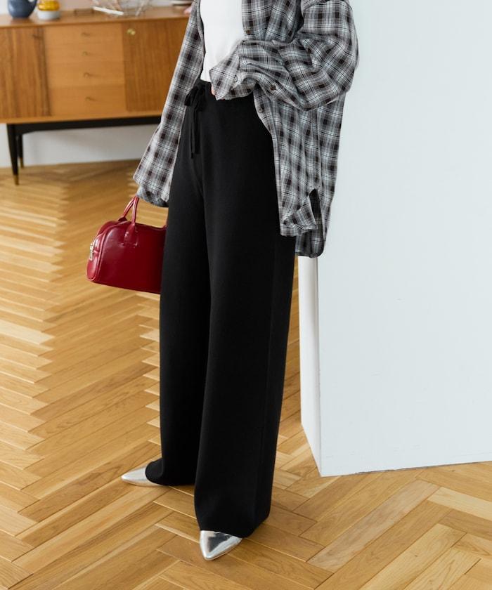 針織寬鬆休閒褲