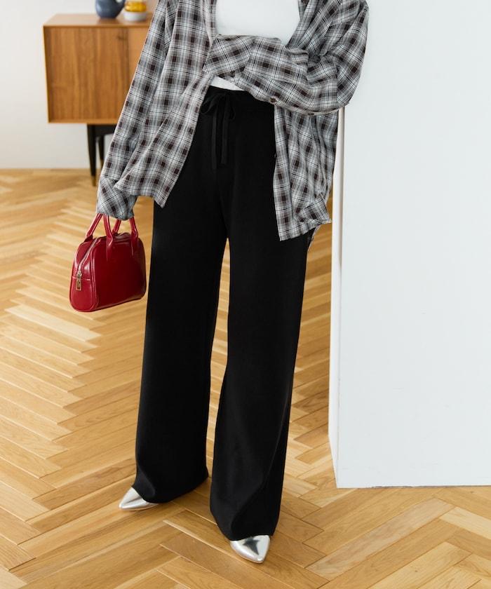 針織寬鬆休閒褲