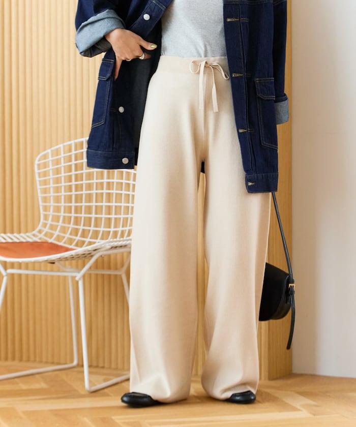 針織寬鬆休閒褲