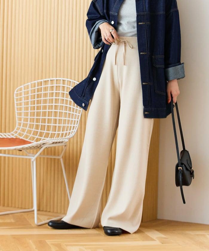 針織寬鬆休閒褲