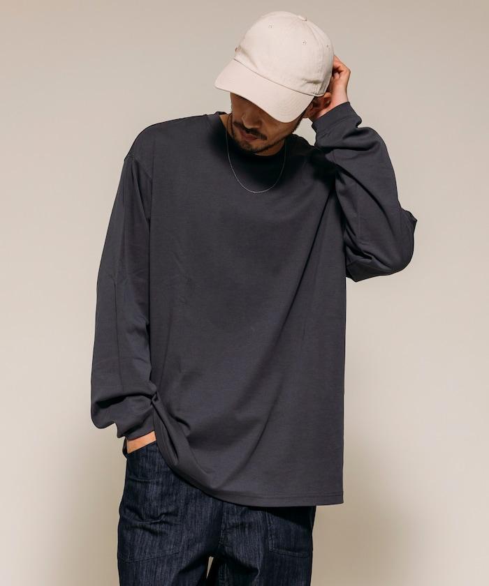 高捻順滑純色長袖T恤 無圖案