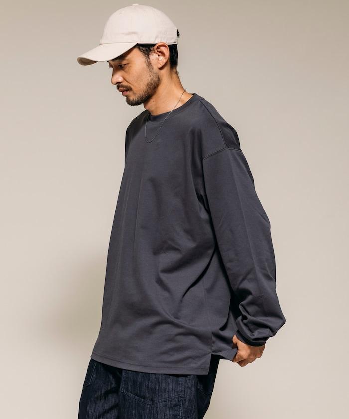 高捻順滑純色長袖T恤 無圖案