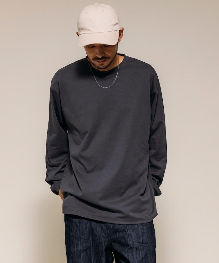 高捻順滑純色長袖T恤 無圖案