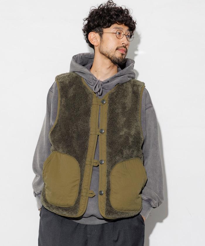 寬鬆版型可雙面穿羊羔絨馬甲軍綠色