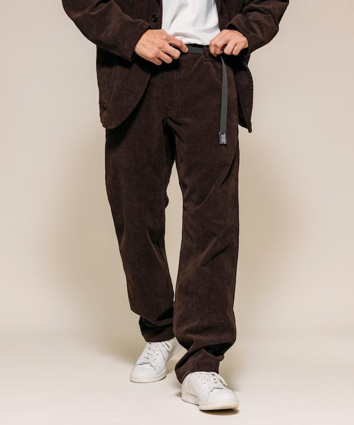 燈芯絨 SOLOTEX 修身款編織腰帶長褲