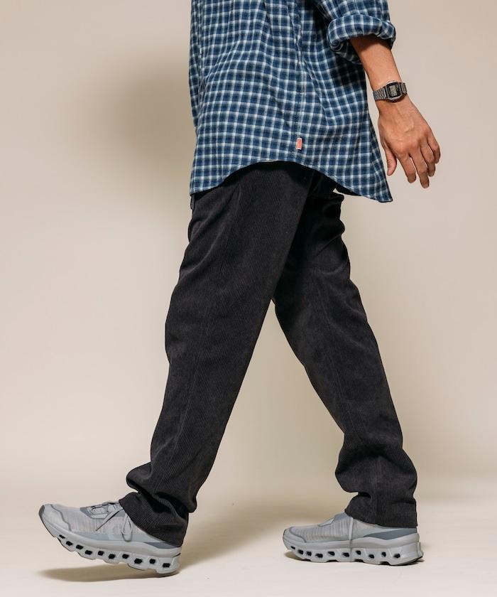 燈芯絨 SOLOTEX 修身款編織腰帶長褲