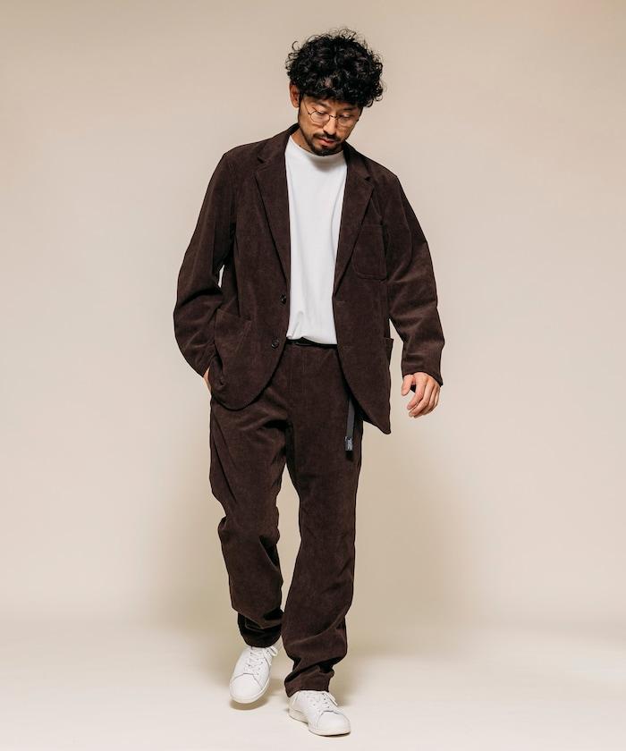 燈芯絨 SOLOTEX 修身款編織腰帶長褲